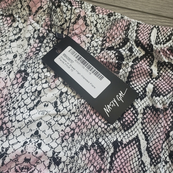 Snake print high-waisted stretchy flare pants - Picture 4 of 4